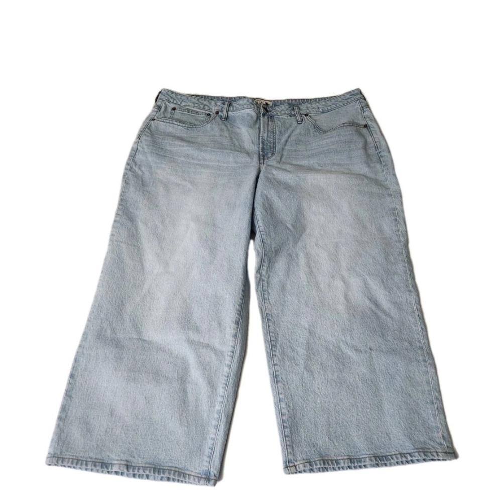 Madewell The Perfect Vintage Wide Leg Crop Jeans Womens 22W Light  Wash